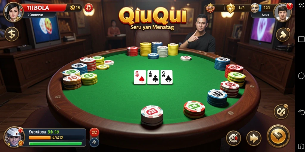 Gameplay seru saat bermain QiuQiu di 11BOLA.