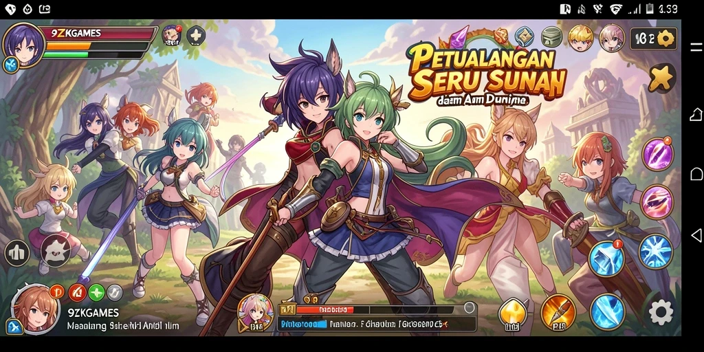 Tangkapan layar gameplay 9ZKGAMES yang penuh aksi dan warna.