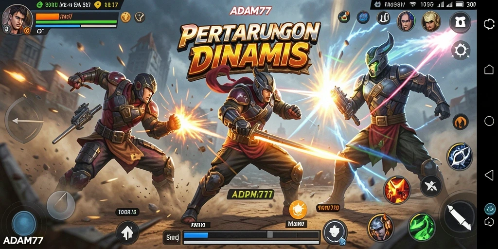 Tampilan gameplay ADAM77 yang penuh aksi dan seru.