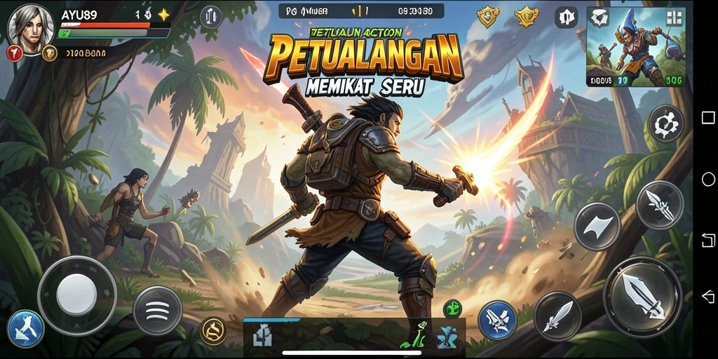 Tampilan aksi mendebarkan di AYU89 dengan karakter yang beragam.
