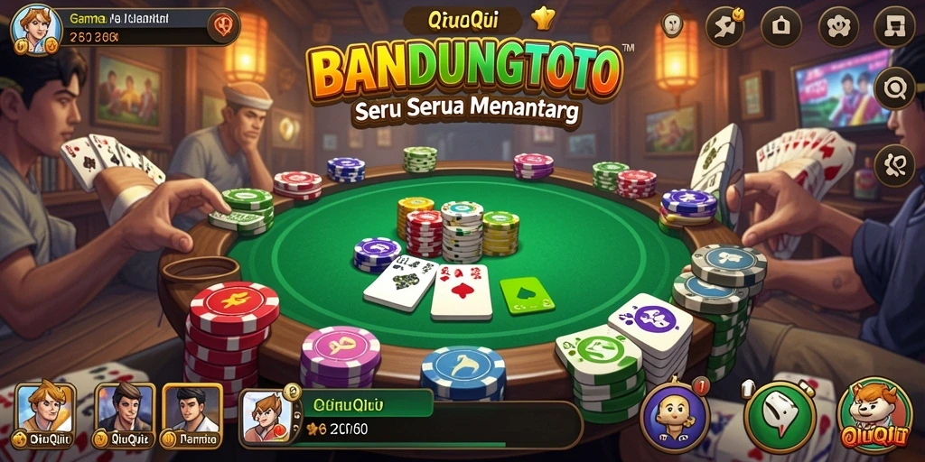 Tampilan menarik dari gameplay QiuQiu BANDUNGTOTO.