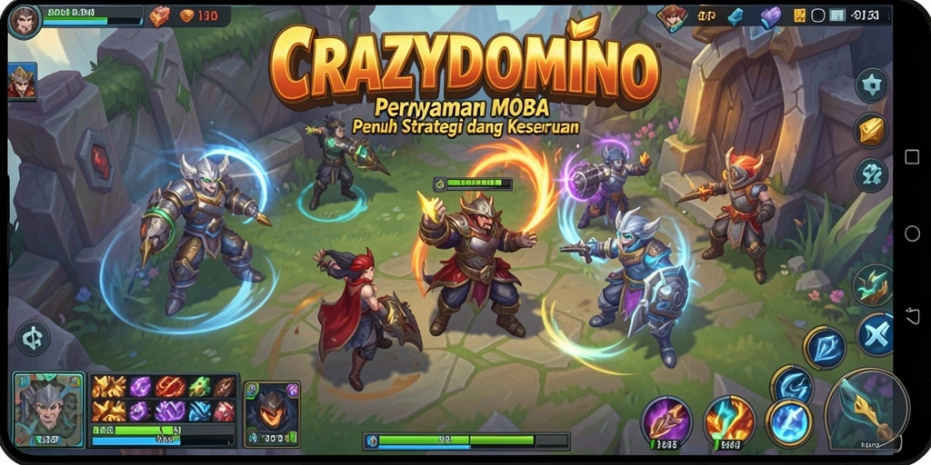 Tangkapan layar menunjukkan pertempuran seru di <strong>CRAZYDOMINO</strong>.