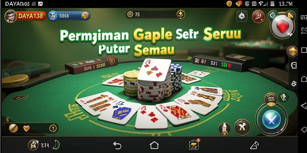 Tampilan gameplay seru Gaple di DAYA138 dengan kartu yang menarik.