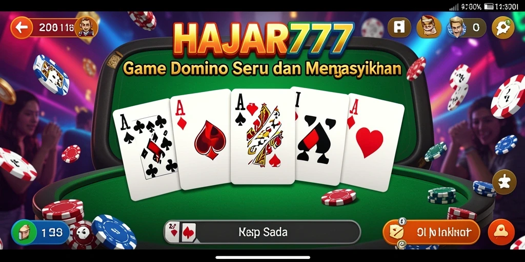 Tampilan gameplay seru dengan pemain yang beradu strategi dalam Domino.