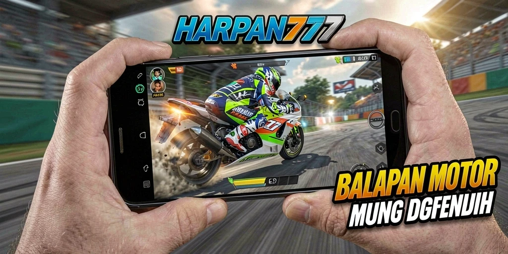 Screenshot gameplay HARAPAN777 menampilkan aksi balapan motor yang mendebarkan.