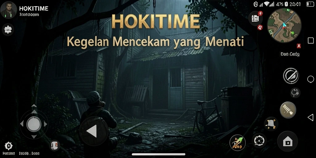 Screenshot gameplay HOKITIME dengan suasana Horror menakutkan.