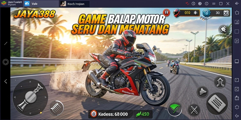 Screenshot JAYA388 menampilkan aksi balapan motor yang mendebarkan.