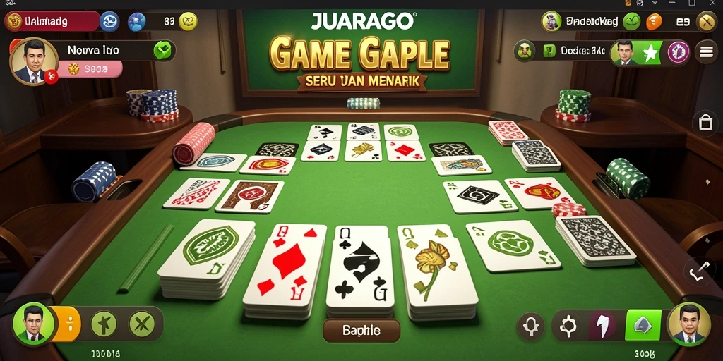 Screenshot JUARAGO menampilkan gameplay Gaple yang seru dan interaktif.