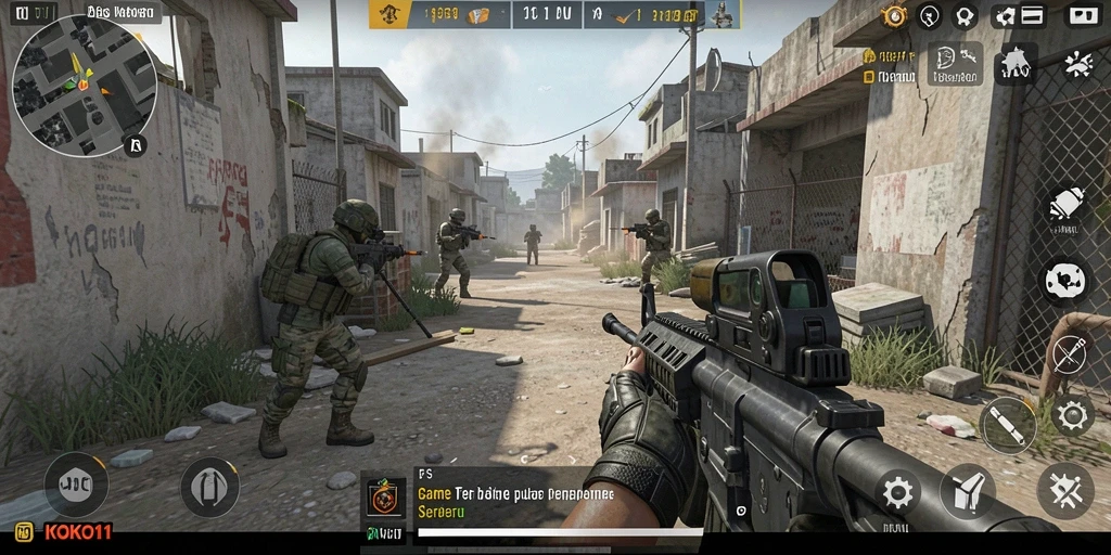 Tangkapan layar menampilkan intensitas aksi dalam gameplay KOKO11.