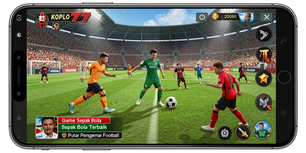 Tampilan menarik gameplay KOPLO77 dalam aksi sepak bola.