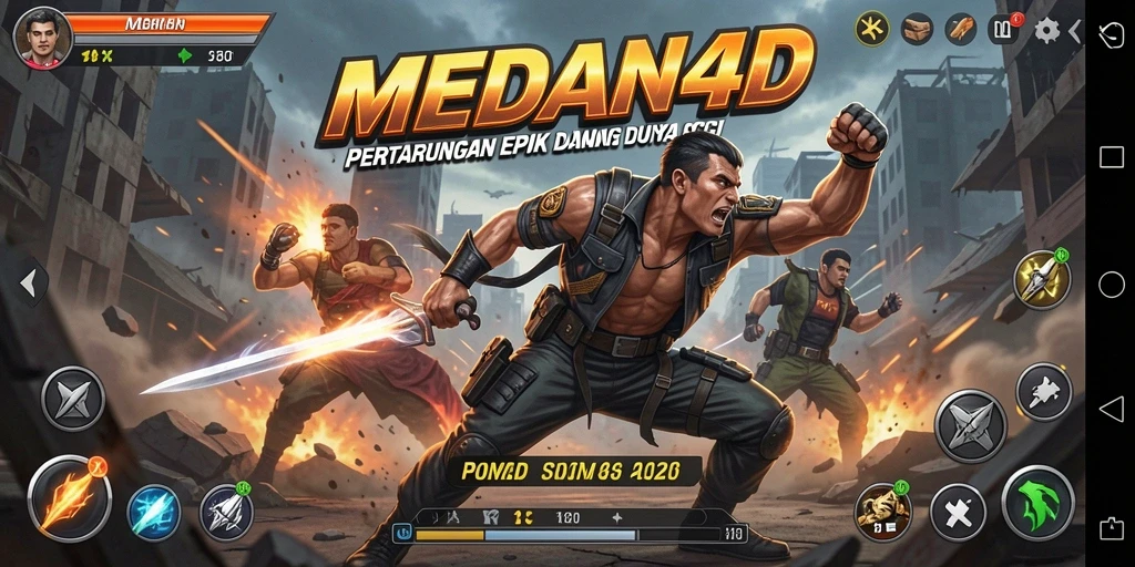 Gameplay MEDAN4D yang penuh aksi dan pertarungan intens.