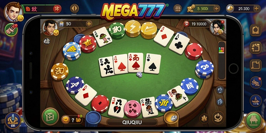 Gameplay seru QiuQiu dalam MEGA777 dengan grafik menarik.