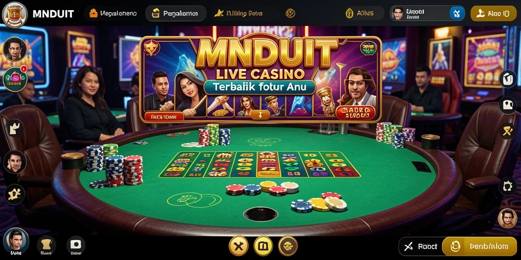Tampilan gameplay MNDUIT yang realistis dan mendebarkan di Live Casino.