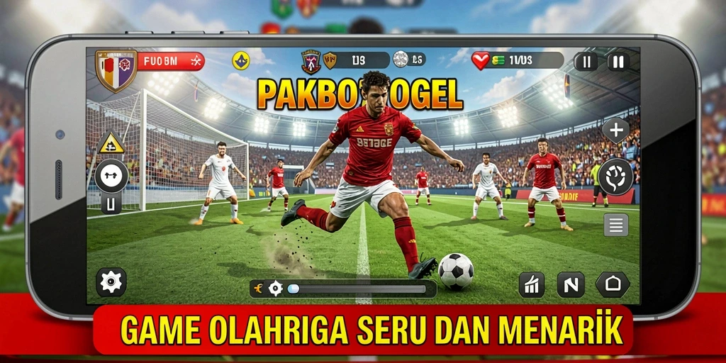 Tangkapan layar gameplay PAKBOSTOGEL menampilkan aksi olahraga yang mendebarkan.