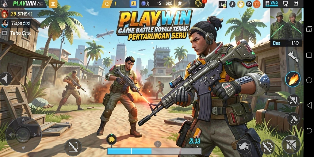 Gameplay seru dan mendebarkan dalam setiap pertarungan Battle Royale.