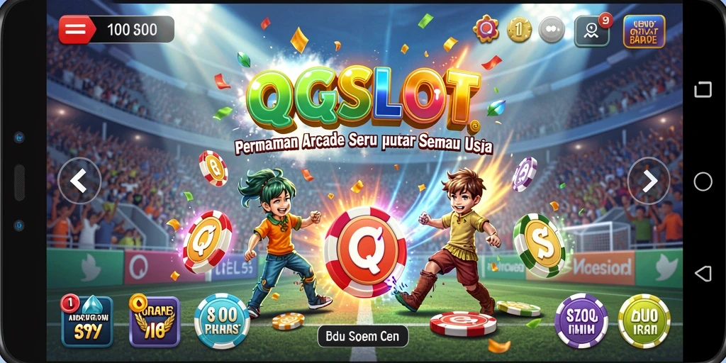 Screenshot gameplay QQSLOT yang penuh warna dan dinamis.
